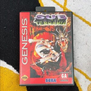 Genesis Sub-Terrania Video Game - Red and Black